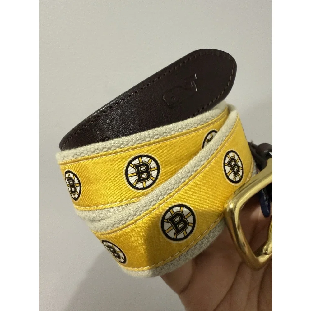 Vineyard Vines Boys NHL‎ Hockey Boston Bruins Yellow Belt Size 32 37.5
